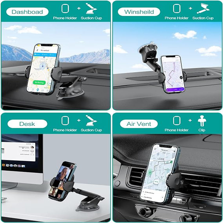 Phone Mount For Car, 4 In 1 Universal Car Phone Holder Mount For