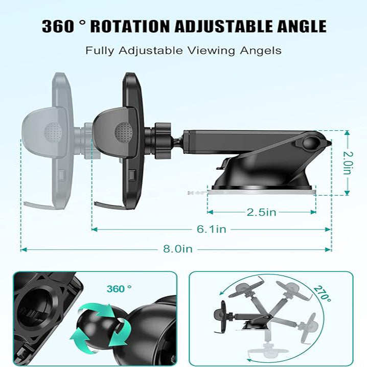 Phone Mount For Car, 4 In 1 Universal Car Phone Holder Mount For