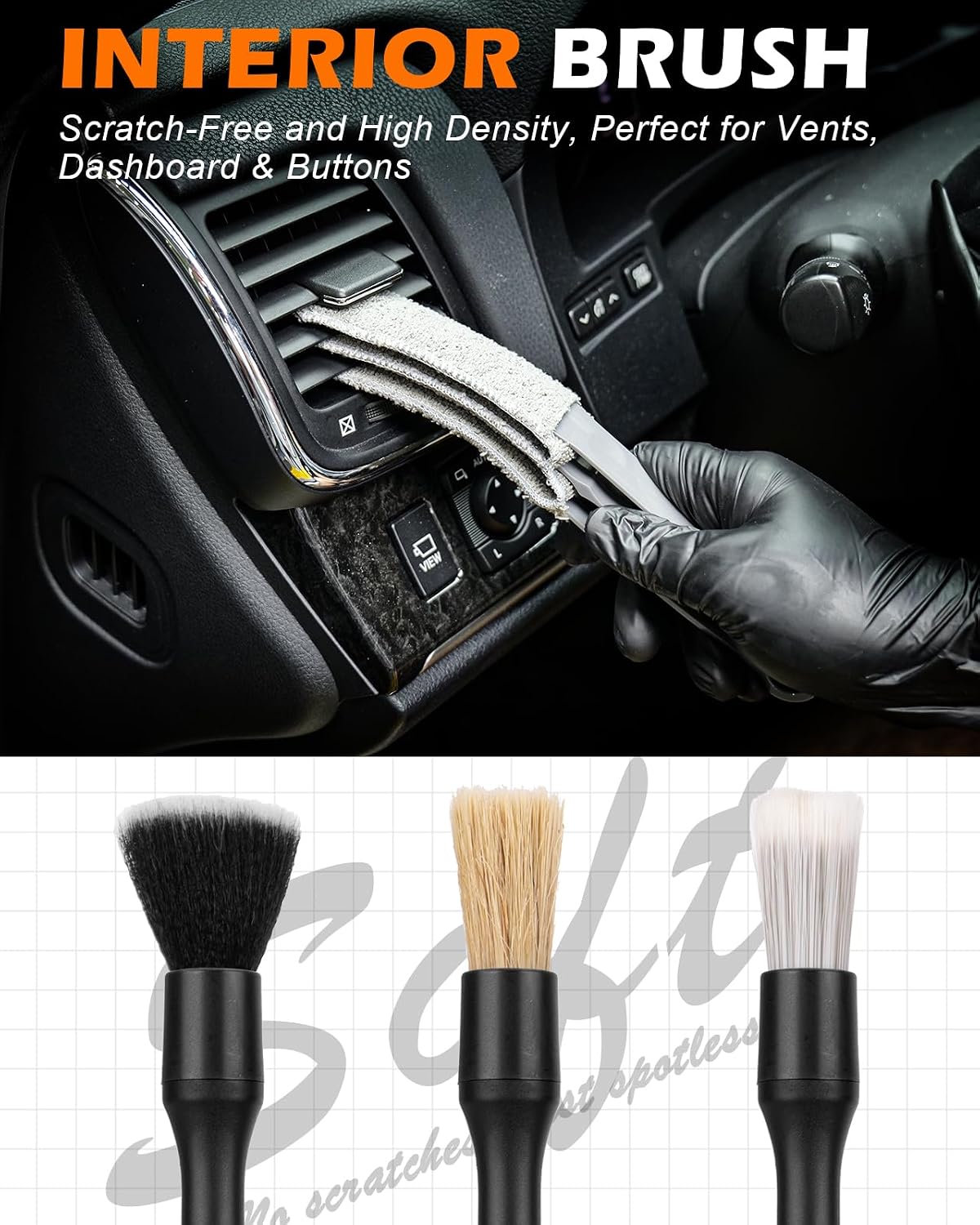 8PCS Car Interior Detailing Kit with Cleaning Gel