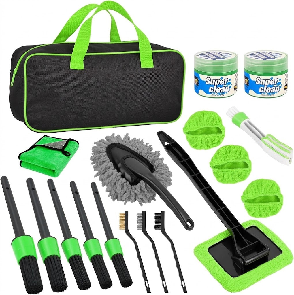 15PCS Car Detailing Kit - Interior & Exterior Deep Cleaning Tools