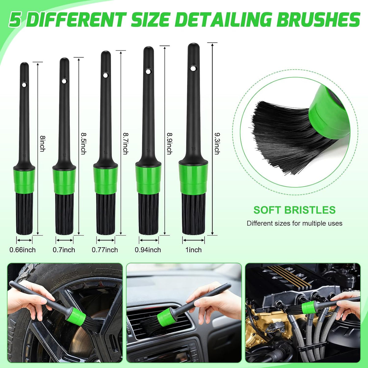 15PCS Car Detailing Kit - Interior & Exterior Deep Cleaning Tools