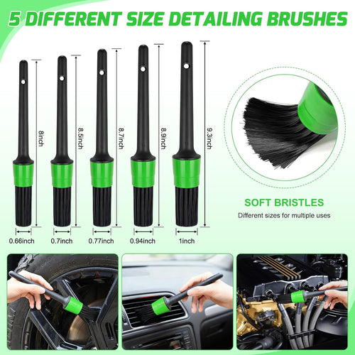 15PCS Car Detailing Kit - Interior & Exterior Deep Cleaning Tools
