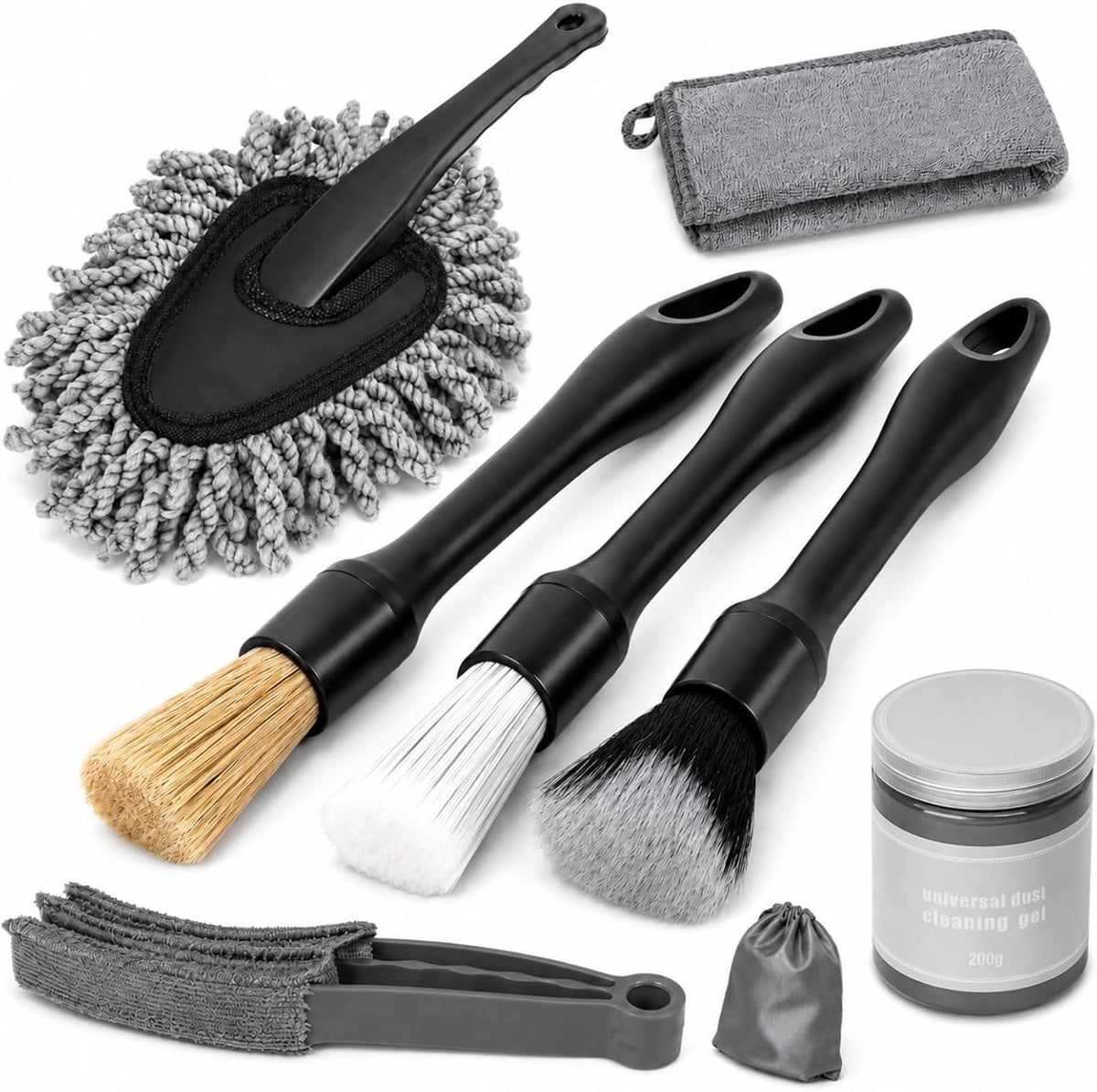 8PCS Car Interior Detailing Kit with Cleaning Gel